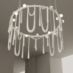 Olga Engel, Love Letters Chandelier 2 Layers (Medium & Small 115cm ⌀, bulbs on the upper ring), 2023