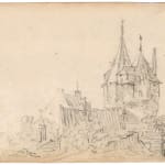 Jan van Goyen (1596 – 1656), A village beyond a hill, 1651