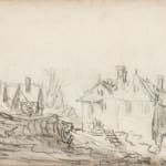 Jan van Goyen (1596 – 1656), A village beyond a hill, 1651