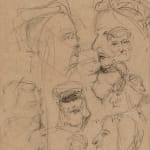 Bart van der Leck, Head; Studies of Heads (verso)