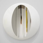 Mark Eisen, White disc with concave silver ellipse, 2017