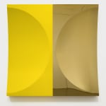 Mark Eisen, White disc with concave silver ellipse, 2017