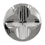 Mark Eisen, White disc with concave silver ellipse, 2017