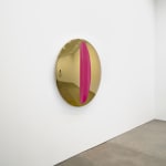 Mark Eisen, White disc with concave silver ellipse, 2017