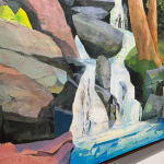 Mariella Bisson, Wide White Falls, Water, Rock, Forest