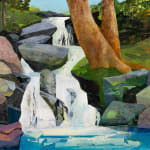 Mariella Bisson, Wide White Falls, Water, Rock, Forest
