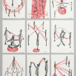 Chiharu Shiota, Drawings for Idomeneo (group of 4 UNFINISHED), 2024