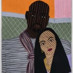 Cheryl Pope, Woman on Striped Floor, 2023