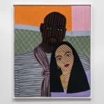 Cheryl Pope, Woman on Striped Floor, 2023