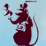 Banksy, "Refugee Rat / Saint Rat "- Paris" (not for sale), 2018