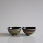 Chris Keenan, Tenmoku 'Cloud' Dishes with Red Dots, 2025