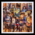 Blurred photography of tourists at The National Gallery London