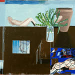 Sally Anderson, Reclining middle mother, PP's nude in a garden, birth plants, NO vessel, 2025