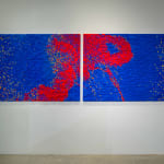 Claire Healy & Sean Cordeiro, T+85_red&blue_diptych, 2013