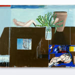 Sally Anderson, Reclining middle mother, PP's nude in a garden, birth plants, NO vessel, 2025
