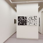 Vera MOLNAR, Signature à la mine de plomb sur fond rouge, 2008