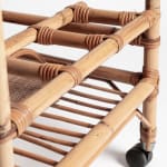 1960s Bamboo & Rattan Bar Trolley with Scalloped detail