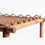 1960s Bamboo & Rattan Bar Trolley with Scalloped detail
