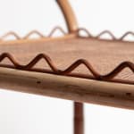 1960s Bamboo & Rattan Bar Trolley with Scalloped detail