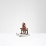 Mo Jupp, Terracotta Figure Seated in a Black Armchair