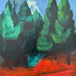 Paul Wonner, Untitled [artist's studio with nude male model and man with white hair, glasses, blue jacket on left] ,...