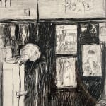 Paul Wonner, Untitled [artist's studio with nude male model and man with white hair, glasses, blue jacket on left] ,...