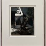 Paul Wonner, Untitled [artist's studio with nude male model and man with white hair, glasses, blue jacket on left] ,...
