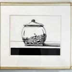 Paul Wonner, Untitled [artist's studio with nude male model and man with white hair, glasses, blue jacket on left] ,...