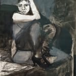 Paul Wonner, Untitled [artist's studio with nude male model and man with white hair, glasses, blue jacket on left] ,...