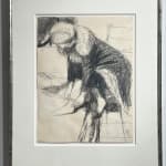 Paul Wonner, Untitled [artist's studio with nude male model and man with white hair, glasses, blue jacket on left] ,...