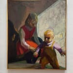 Paul Wonner, Untitled [artist's studio with nude male model and man with white hair, glasses, blue jacket on left] ,...