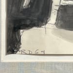Paul Wonner, Untitled [artist's studio with nude male model and man with white hair, glasses, blue jacket on left] ,...