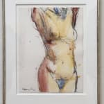 Paul Wonner, Untitled [artist's studio with nude male model and man with white hair, glasses, blue jacket on left] ,...
