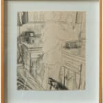 Paul Wonner, Untitled [artist's studio with nude male model and man with white hair, glasses, blue jacket on left] ,...