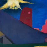 Paul Wonner, Untitled [artist's studio with nude male model and man with white hair, glasses, blue jacket on left] ,...