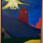 Paul Wonner, Untitled [artist's studio with nude male model and man with white hair, glasses, blue jacket on left] ,...