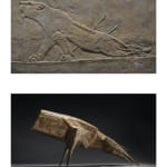Above: Dying Lioness in Ashurbanipal relief at the British Museum © Carole Raddato Below: Lynn Chadwick Maquette for Lion, 1961, Bronze, Edition of 4