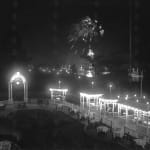 Hudson-Fulton Celebration Fireworks Lit Up the Night Sky Over Hudson River Across From Grant's Tomb Adding a Magical Atmosphere to...