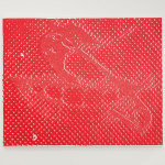 Jamie Reid, Pinned Queen (14. Pink on white diamond dust, negative), 2013