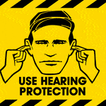 ‘Use Hearing Protection’ accompanying Peter Saville Prints And Multiples / Anna Blessmann And Peter Saville Signs, 2019