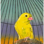 Andriu Deplazes, Vogel vor Gitterstäben (Bird in front of bars), 2024