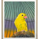 Andriu Deplazes, Vogel vor Gitterstäben (Bird in front of bars), 2024