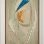 Abstract oil and pencil artwork on board by Barbara Hepworth
