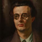 oil painting of a portrait of Aldous Huxley by Roger Fry