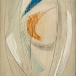 Abstract oil and pencil artwork on board by Barbara Hepworth