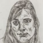 etching portrait by Lucian Freud