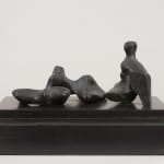 Bronze sculpture of a reclining woman by Henry Moore
