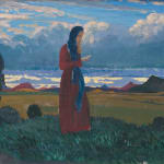 James Dickson Innes, Girl Reading in a Landscape, 1913