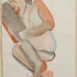 Watercolour human figure by Lucian Freud