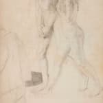William Orpen, Study for The Holy Well: A Nude Couple and a Kneeling Man, 1916, c.